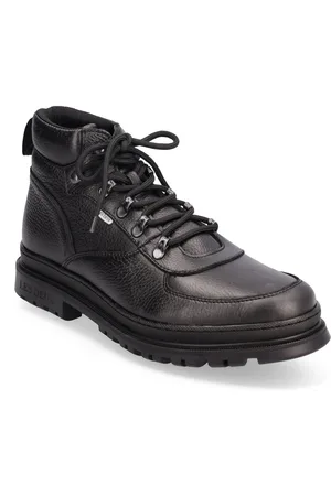 Les Deux Tyler Mid Leather Desert Boot Snørestøvler Black