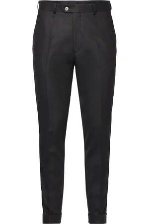 Oscar Jacobson Denz Turn Up Trousers Bottoms Trousers Formal Black
