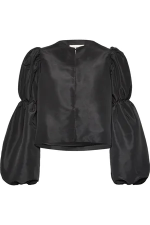 By Malina Zoey Double Pouf Sleeve Blouse Designers Blouses Long-sleeved Black