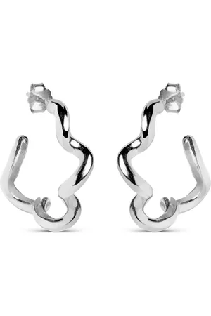 Enamel Curly Hoops Accessories Jewellery Earrings Hoops Silver