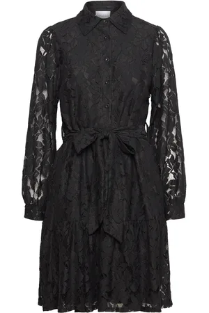 Noella Pixi Shirt Dress Lace Kort Kjole Black