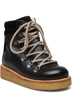 ANGULUS Boots - Flat Vinterstøvler Med Snøre Black