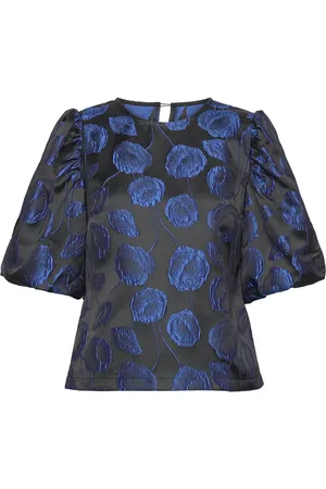 Noella Pina Blouse Tops Blouses Short-sleeved Blue