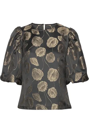 Noella Pina Blouse Tops Blouses Short-sleeved Black