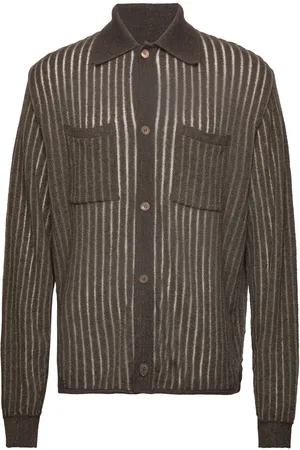 Hope Relaxed-Fit Knitted Cardigan Designers Shirts Casual Khaki Green