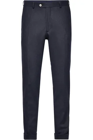 Oscar Jacobson Denz Turn Up Trousers Bottoms Trousers Formal Navy