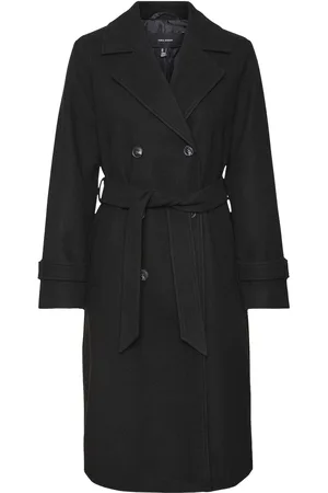 VERO MODA Vmfortunevega Aw23 Longtrenchcoat Gaboos Outerwear Coats Winter Coats Black
