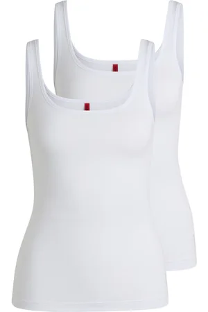 HUGO BOSS Twin Vest Tops T-shirts & Tops Sleeveless White