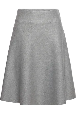 Culture Cuannemarie Skirt Knælang Nederdel Grey