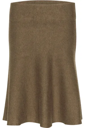Culture Cuannemarie Skirt Knælang Nederdel Brown