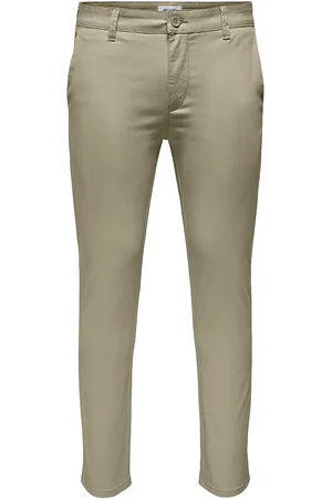 Only & Sons Onsmark Pete Life Slm Chin 0013 Pnt Noos Bottoms Trousers Chinos Cream