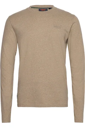 Superdry Vintage Logo Emb L/S Top Tops T-Langærmet Skjorte Beige