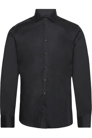 Bruun & Stengade Bs Miles Slim Fit Shirt Tops Shirts Business Black