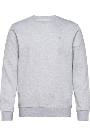 Hackett Double Knit Crew Tops Sweatshirts & Hoodies Sweatshirts Grey