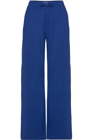Bread & Boxers Wide-Leg Lounge Pant Pyjamasbukser Hyggebukser Blue
