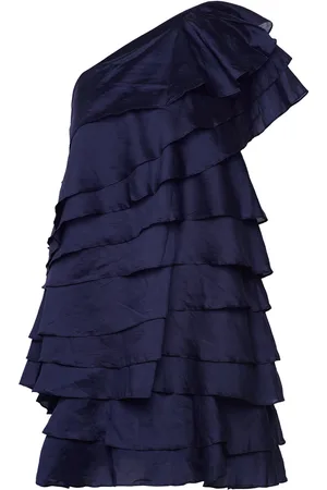 By Malina Amie -Shoulder Mini Dress Kort Kjole Blue