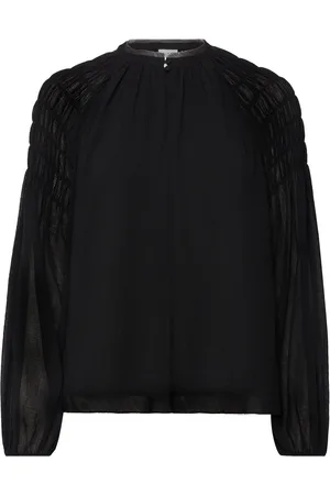 Dante 6 D6Aubrey Smocked Blouse Tops Blouses Long-sleeved Black