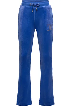 Juicy Couture Diamante Velour Bootcut Bottoms Sweatpants Blue