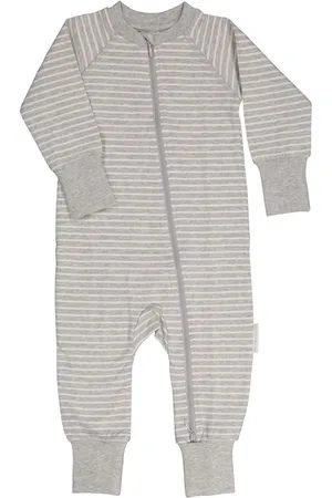 Geggamoja Two Way Zip - Pyjamas Classic Pyjamas Sie Jumpsuit Grey