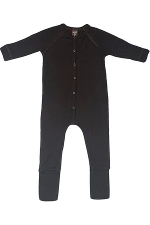 Smallstuff Night Suit, Brown Drop Needle, Merino Wool Pyjamas Sie Jumpsuit Brown