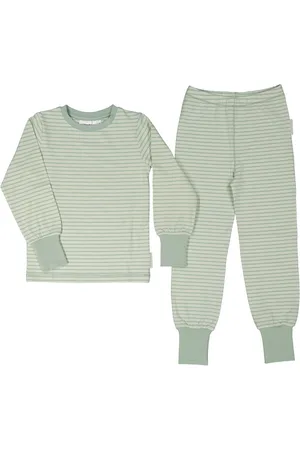 Geggamoja Two Pcs Pyjamas Classic Pyjamassæt Green