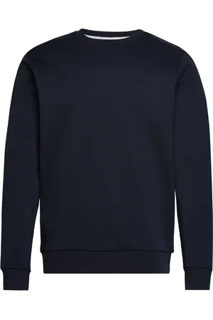 Hackett Double Knit Crew Tops Sweatshirts & Hoodies Sweatshirts Navy