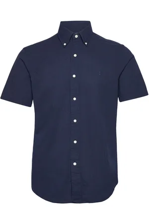 Ralph Lauren Custom Fit Seersucker Shirt Tops Shirts Short-sleeved Navy