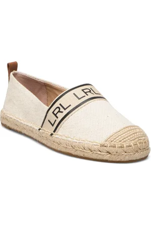 Ralph Lauren Caylee Iii Canvas Espadrille Espadrillos Flade Sandal Cream