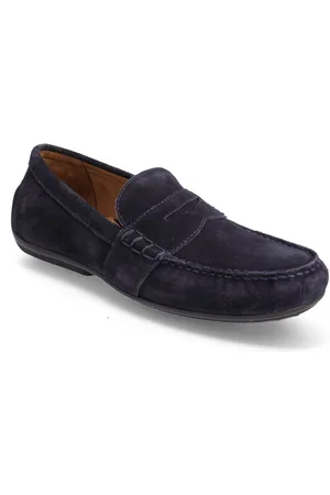 Ralph Lauren Reynold Suede Driver Loafers Flade Sko Blue