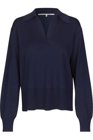 Second Female Siva Knit Collar Tops Knitwear Jumpers Navy