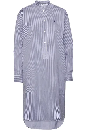 Ralph Lauren Striped Cotton Shirtdress Kort Kjole Blue