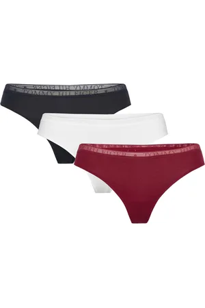 Tommy Hilfiger Lace 3P Thong G-streng Undertøj Burgundy
