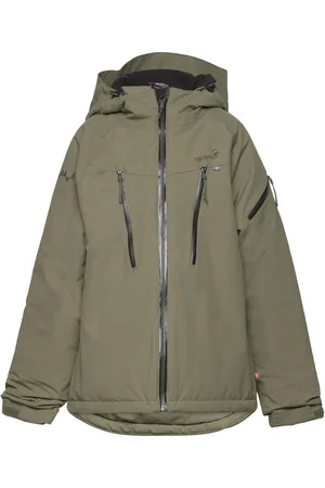 Isbjorn Of Sweden Carving Winter Jacket Teens Sport Snow-ski Clothing Snow-ski Jacket Khaki Green