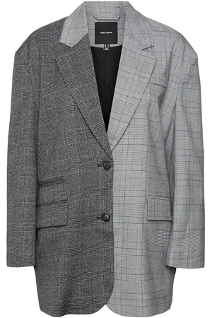 VERO MODA Vmmila Ls Over D Check Blazer Blazers Over D Blazers Grey