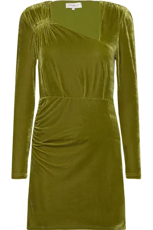 Copenhagen Muse Cmvelvet-Short-Dress Kort Kjole Green
