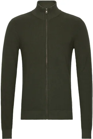 Blend Bhcodford Fullzip Knit Noos Tops Knitwear Full Zip Jumpers Khaki Green