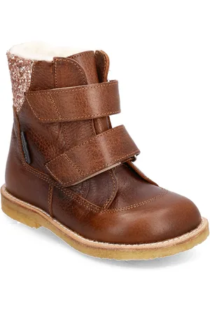 ANGULUS Boots - Flat - With Velcro Vinterstøvler Med Burrebånd Brown