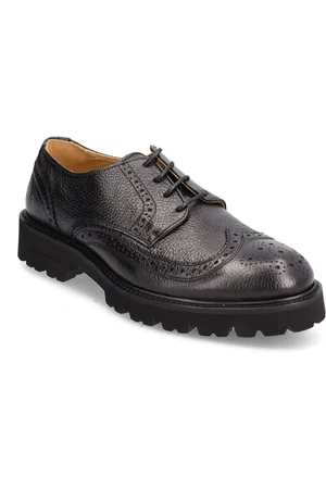 S.T. VALENTIN Lightweight Derby Brogue - Grained Leather Shoes Business Brogues Black