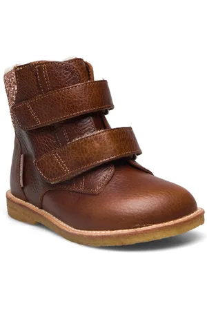 ANGULUS Boots - Flat - With Velcro Vinterstøvler Med Burrebånd Brown