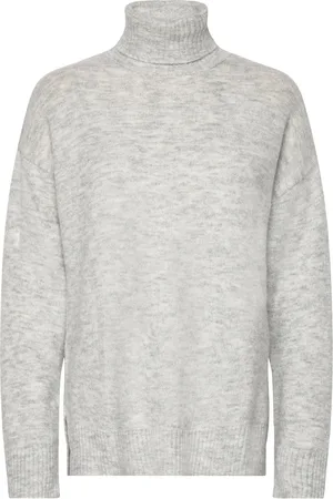 A-View Penny Roll Neck Pullover Tops Knitwear Turtleneck Grey