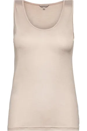 Lady Avenue Silk Jersey - Tank Top Top Beige
