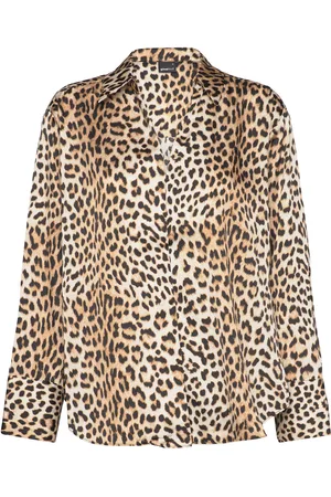Gina Tricot Satin Shirt Tops Shirts Long-sleeved Brown