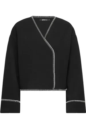 Gina Tricot Blanket Stitch Jacket Outerwear Jackets Light-summer Jacket Black