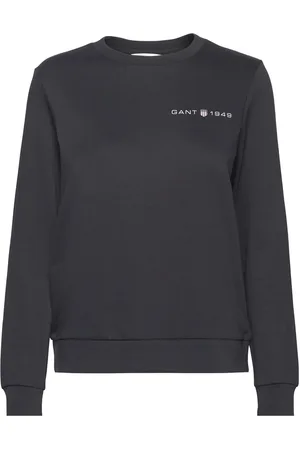 GANT Reg Printed Graphic C-Neck Tops Sweatshirts & Hoodies Sweatshirts Black