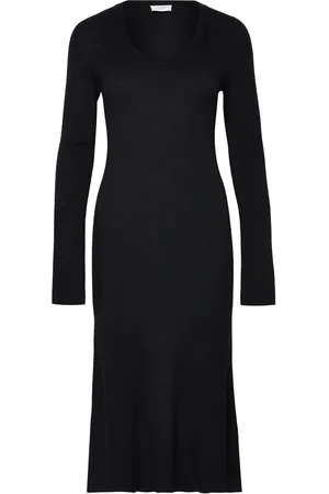 Norr Sherry Flared Knit Dress Dresses Knitted Dresses Black