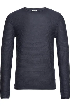 Solid Sdjarah Tops Knitwear Round Necks Navy
