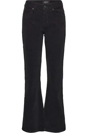 Ivy Copenhagen Ivy-Tara Flare Jeans Baby Cord Bottoms Jeans Flares Black