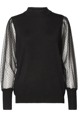 Freequent Fqdotka-Pu Tops Blouses Long-sleeved Black