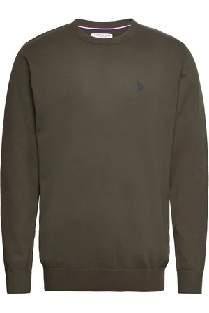 U.S. Polo Assn. Uspa Knit Adair Men Tops Knitwear Round Necks Khaki Green