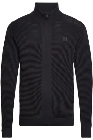 Solid Sdvalencia Ca Tops Knitwear Full Zip Jumpers Black